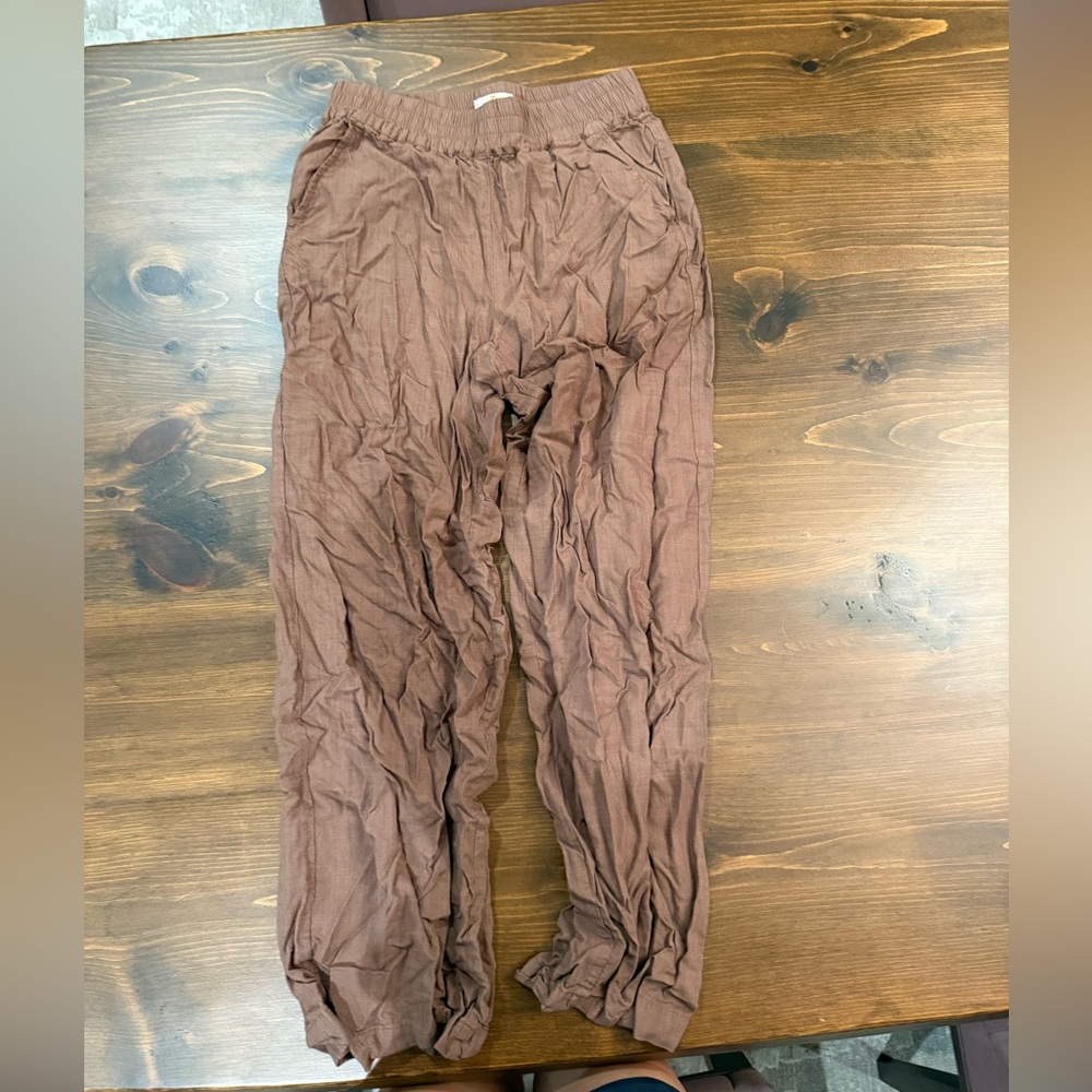Marine Layer brown linen pants